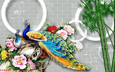 File gốc File gốc tranh chim công CC6297 cho in ấn và thiết kế