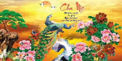 File gốc File gốc tranh chim công CC6313 (trang trí) phòng trẻ em