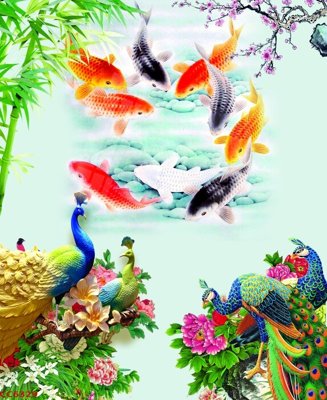 File gốc in ấn File gốc tranh chim công CC6329 (sẵn sàng tải về)