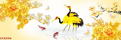 File in lụa File gốc tranh chim công CC6356 (tân cổ điển) File gốc tranh chim công CC6356