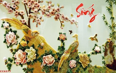 Tải file File gốc tranh chim công CC6377 (gốc) làm tranh treo tường