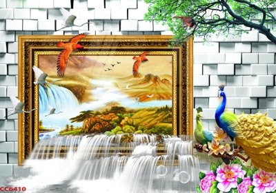 File PSD File gốc tranh chim công CC6410 (nguyên gốc) chất lượng cao