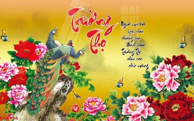 File gốc File gốc tranh chim công CC6456 (in lụa) hoa văn cổ điển