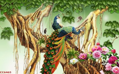 Tải file File gốc tranh chim công CC6465 (gốc) để in ấn ngay