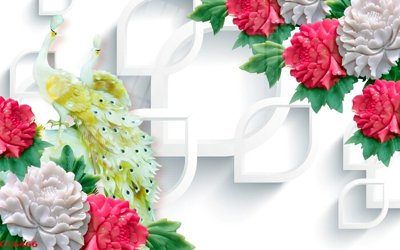 Hình ảnh file gốc in trần nhà File gốc tranh chim công CC6466