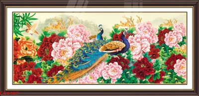 Tải file File gốc tranh chim công CC6487 (gốc) in tranh tráng gương