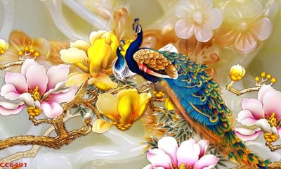 File tranh File gốc tranh chim công CC6491 (ảnh gốc) sắc nét hoàn hảo