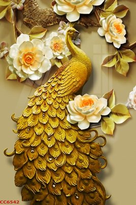 File PSD File gốc tranh chim công CC6542 (bản gốc) chất lượng nhất