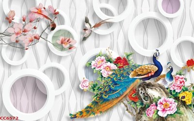 Tải file File gốc tranh chim công CC6572 (gốc) in ấn ngay lập tức