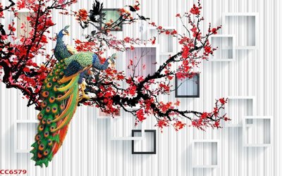 Tải file File gốc tranh chim công CC6579 (gốc) làm file tranh quảng cáo