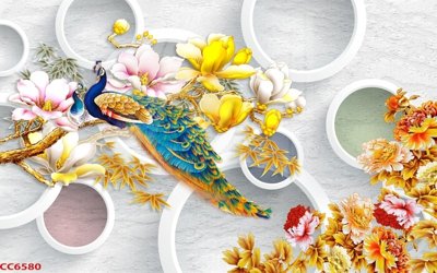 File in mica File gốc tranh chim công CC6580 (bản gốc) sắc sảo