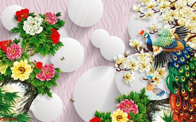 File in trần File gốc tranh chim công CC6582 (bản gốc) 5D