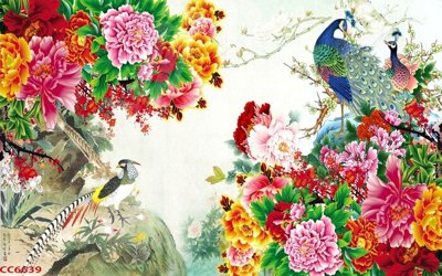 File PSD File gốc tranh chim công CC6639 (nguyên bản) cho thiết kế