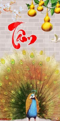 File tranh File gốc tranh chim công CC6657 (gốc) chủ đề tĩnh vật