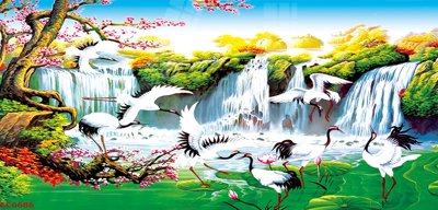 File gốc File gốc tranh chim công CC6686 (in tráng gương) sang trọng