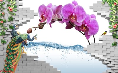 File gốc File gốc tranh chim công CC6693 (in 3D) cho trang trí