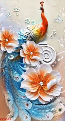 File tranh File gốc tranh chim công CC6695 (gốc) chủ đề thiên nhiên