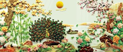 File tranh File gốc tranh chim công CC6729 (gốc) chủ đề trẻ em