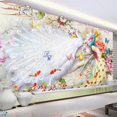 File PSD File gốc tranh chim công CC87 (bản gốc) độ phân giải cao