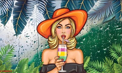 Download file gốc File tranh dán tường cà phê nhà hàng CF8001 (in mica) trong suốt