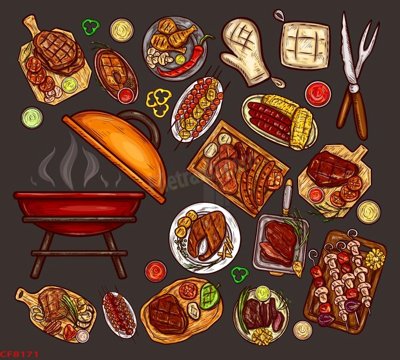 File gốc File tranh dán tường cà phê nhà hàng CF8171 (in ấn) màu sắc trung thực