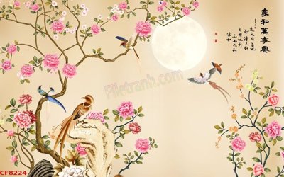 File gốc File tranh dán tường cà phê nhà hàng CF8224 (in ấn) màu sắc trung thực