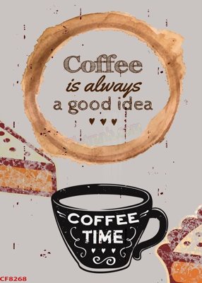 File gốc File tranh dán tường cà phê nhà hàng CF8268 (cho in 3D) độc đáo