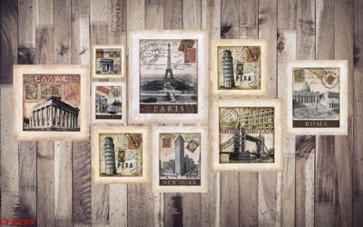 File in mica File tranh dán tường cà phê nhà hàng CF8295 (bản gốc) làm vách ngăn