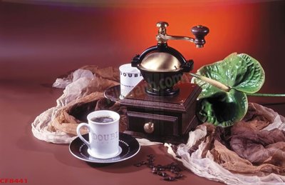 File gốc File tranh dán tường cà phê nhà hàng CF8441 (in lụa) họa tiết 3D