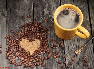 File tranh in trần 3D File tranh dán tường cà phê nhà hàng CF8485 (ảnh gốc)