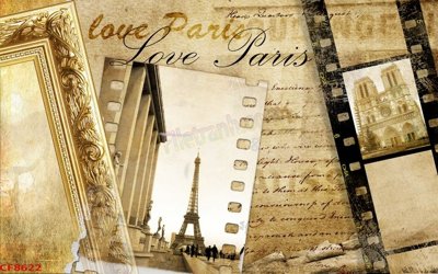 File gốc File tranh dán tường cà phê nhà hàng CF8622 (phong cách) cổ điển