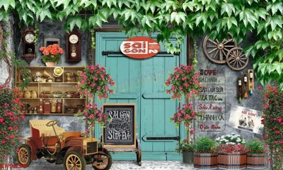 Download file gốc File tranh dán tường cà phê nhà hàng CF9335 (in mica) trong suốt