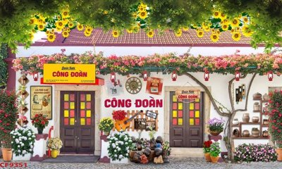 File gốc File tranh dán tường cà phê nhà hàng CF9351 (ảnh chi tiết) để in lụa