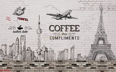 Ảnh gốc file in lụa File tranh dán tường cà phê nhà hàng CF9415 chi tiết