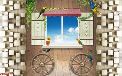 File gốc File tranh dán tường cà phê nhà hàng CF9425 (trang trí) phòng ngủ