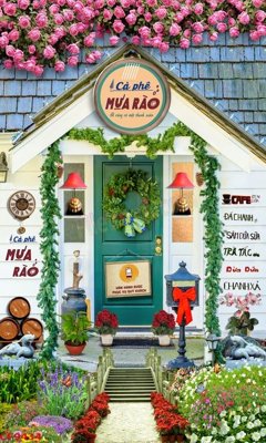 Ảnh gốc File tranh dán tường cà phê nhà hàng CF9434 (độ nét cao) in tráng gương