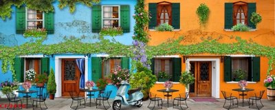 File tranh gốc in trần nhà File tranh dán tường cà phê nhà hàng CF9476 3D