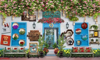 Tải file File tranh dán tường cà phê nhà hàng CF9482 (ảnh gốc) in gạch men