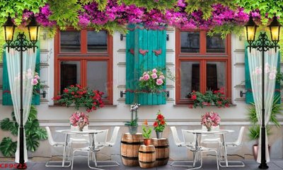 File ảnh File tranh dán tường cà phê nhà hàng CF9522 (gốc) dùng in Pano