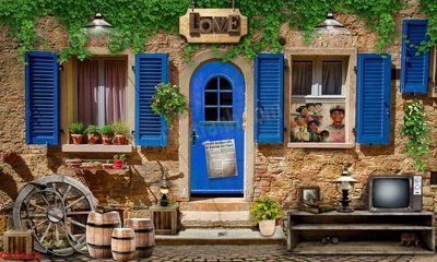 File gốc File tranh dán tường cà phê nhà hàng CF9556 (in mica) làm quà tặng