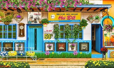 Cung cấp file tranh gốc File tranh dán tường cà phê nhà hàng CF9563 độc quyền