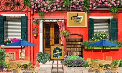 Ảnh gốc File tranh dán tường cà phê nhà hàng CF9595 (độ nét cao) in tráng gương