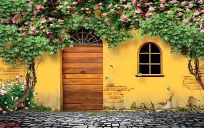 Tải file File tranh dán tường cà phê nhà hàng CF9660 (gốc) chủ đề hoa sen