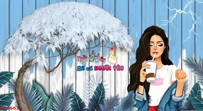 Tải file File tranh dán tường cà phê nhà hàng CF9663 (gốc) làm tranh treo tường