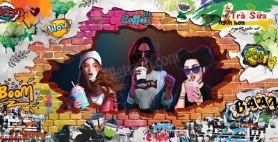 Tải file gốc File tranh dán tường cà phê nhà hàng CF9687 (in khổ lớn) quảng cáo