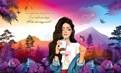 File gốc File tranh dán tường cà phê nhà hàng CF9712 (cho in ấn) từ Filetranh.com