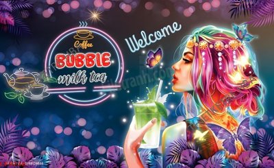 Tải file File tranh dán tường cà phê nhà hàng CF9726 (PSD) cho in ấn quảng cáo