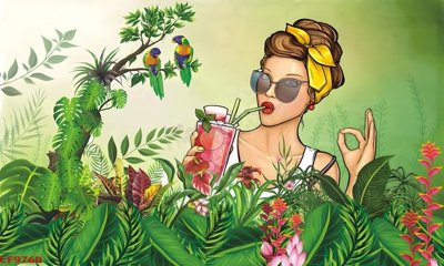 Tải file File tranh dán tường cà phê nhà hàng CF9760 (gốc) làm file quảng cáo