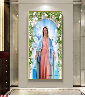 Download file gốc File gốc tranh công giáo CG1130 (in lụa) tranh 3D