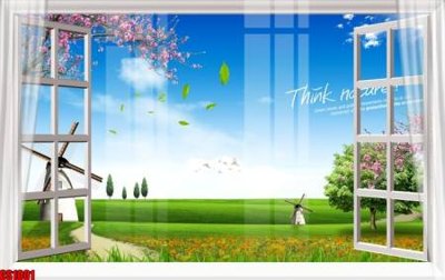 Hình ảnh gốc File tranh gốc cửa sổ 3D CS1001 (để in khổ lớn)